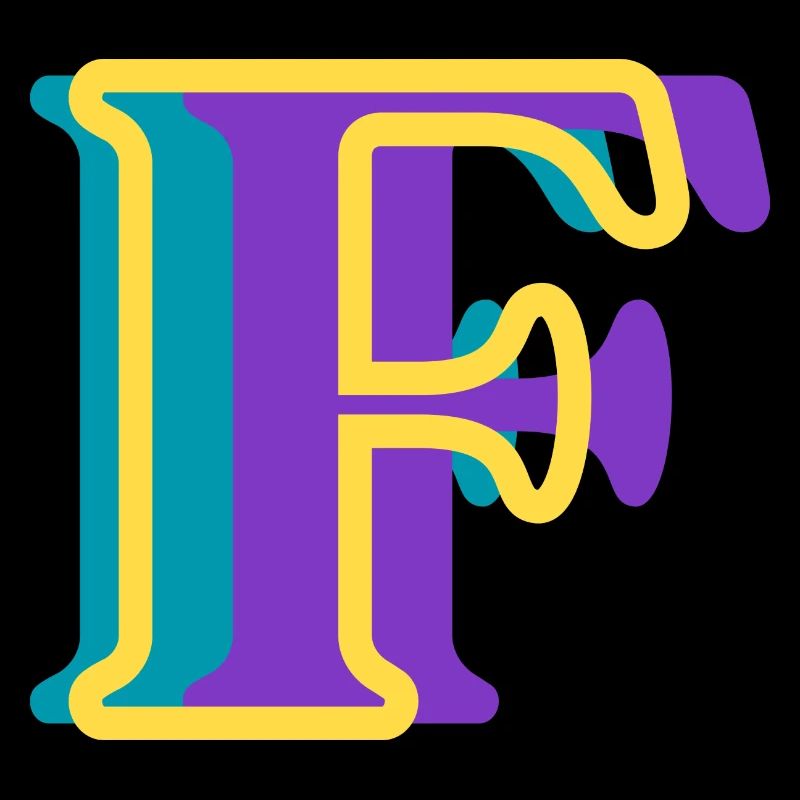 Letter f multicoloured - original gift idea