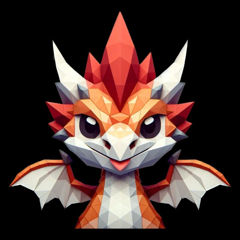Ein kleiner Drache im Polygon-Stil
