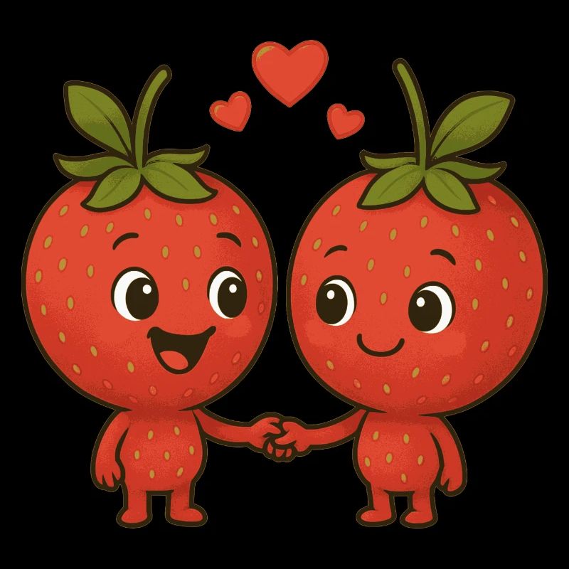 Fraises avec cœurs
