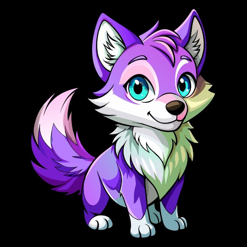 Bébé loup violet