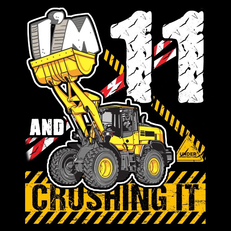 Ich bin 11 & Crushing It 11th Birthday Boys Excavator