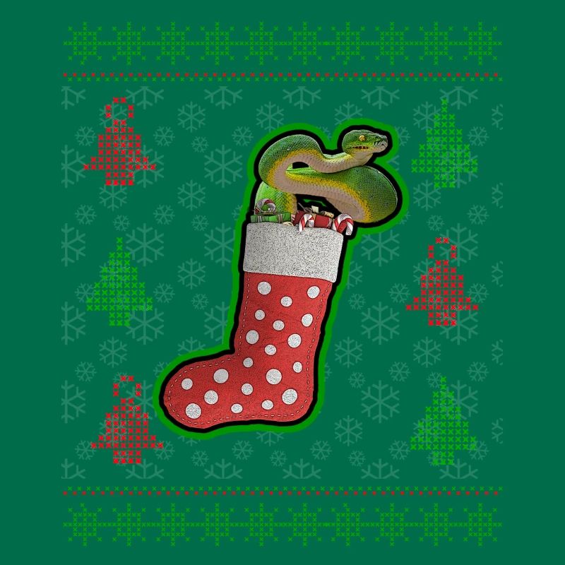 Green Tree Python Ugly Christmas Sweatshirt Style