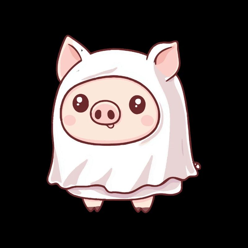 Pig Halloween Comic Ghost