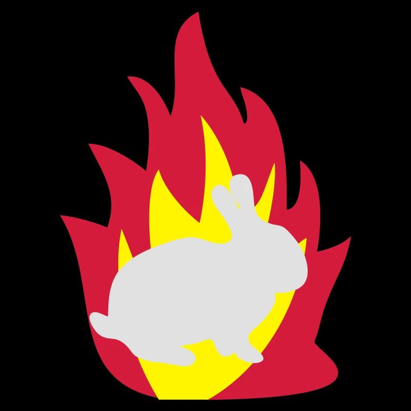 Lapin dans le feu
