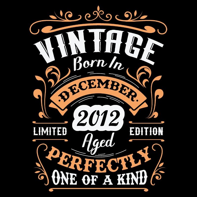 Cadeau d'anniversaire, Vintage né en Décembre 2012