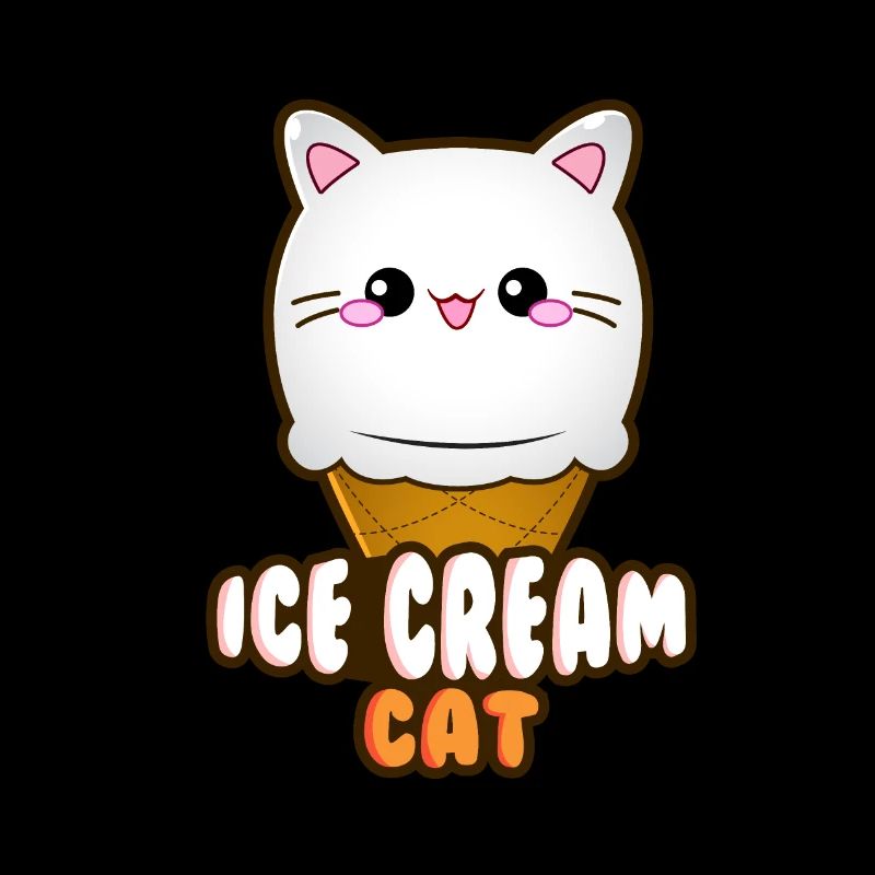 Ice Cream Cat Eiscreme Eis Katze Vanille Eiskugel