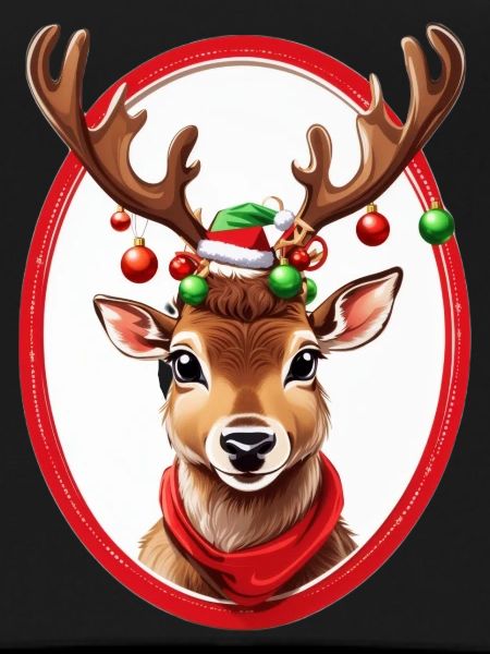 Rentier mit Weihnachtskugeln