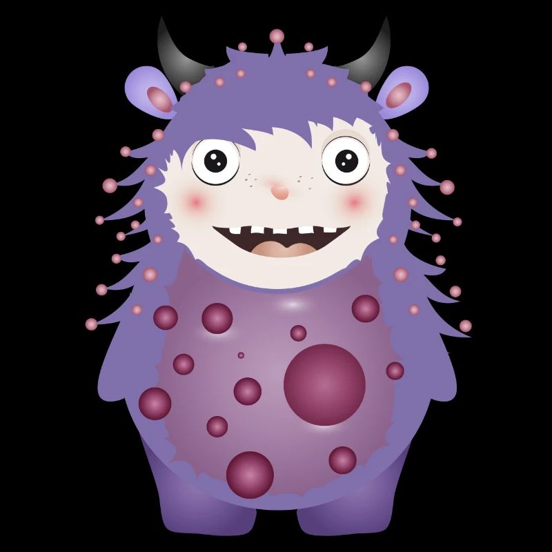 Monstre violet mignon avec des cornes