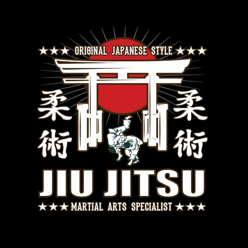 Conception d’arts martiaux de jiu-jitsu cool avec kanji