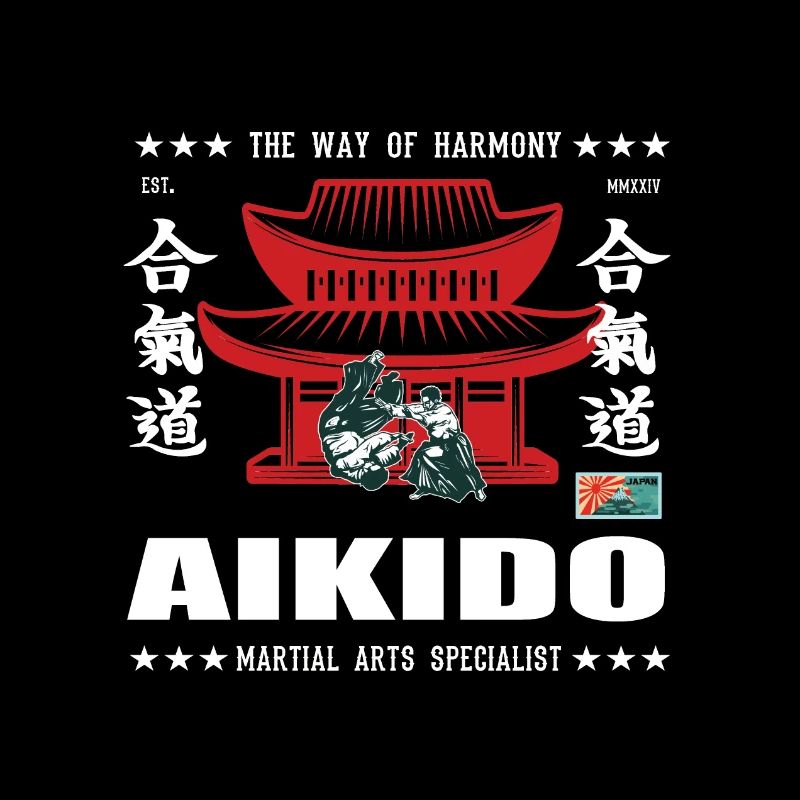 Conception d’arts martiaux d’Aïkido cool avec Kanji