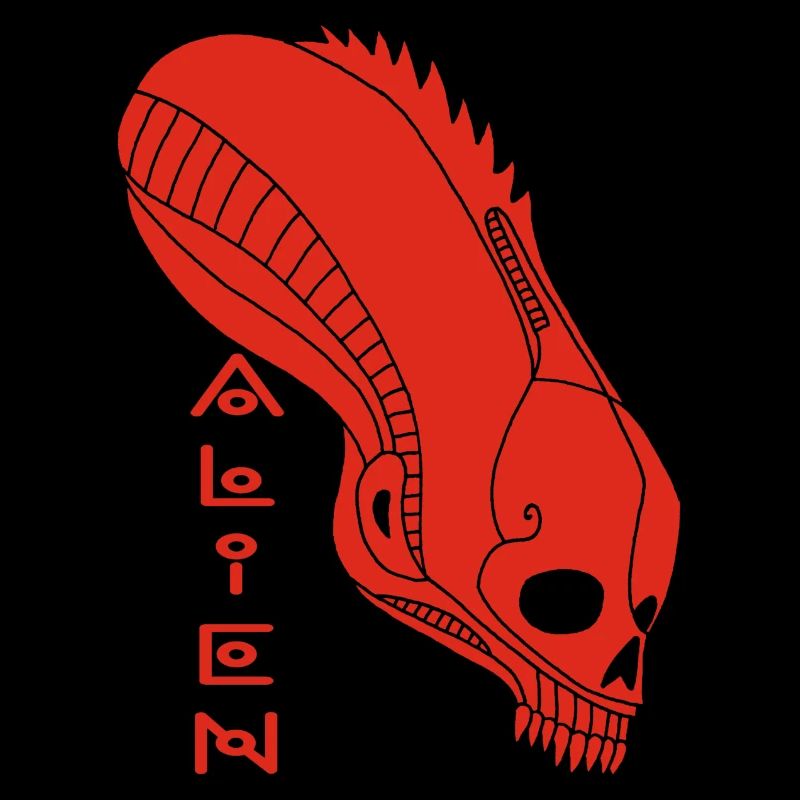 Roter Alien-Schädel