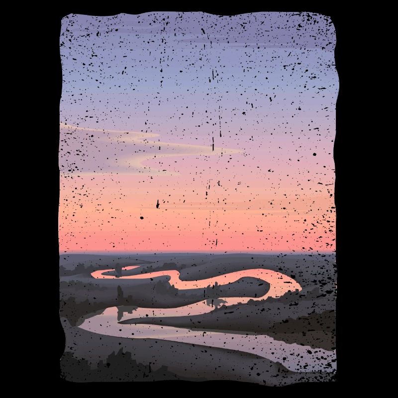 River reflected in the sunset