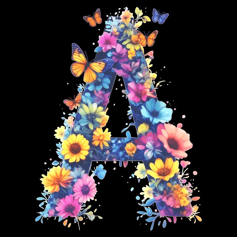 A – Floraler Anfangsbuchstabe 💐🌼🦋