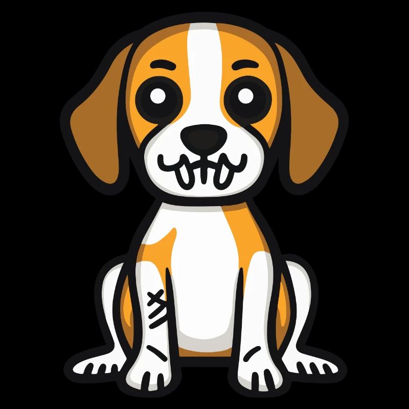 Beagle Dog Halloween Comic Funny