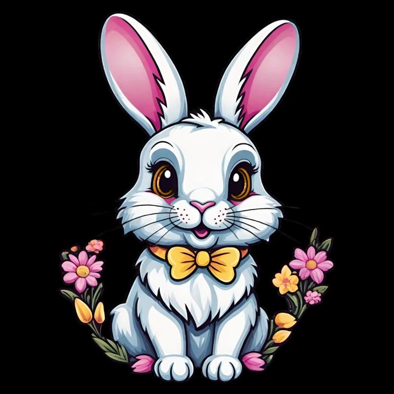 Lapin avec des fleurs