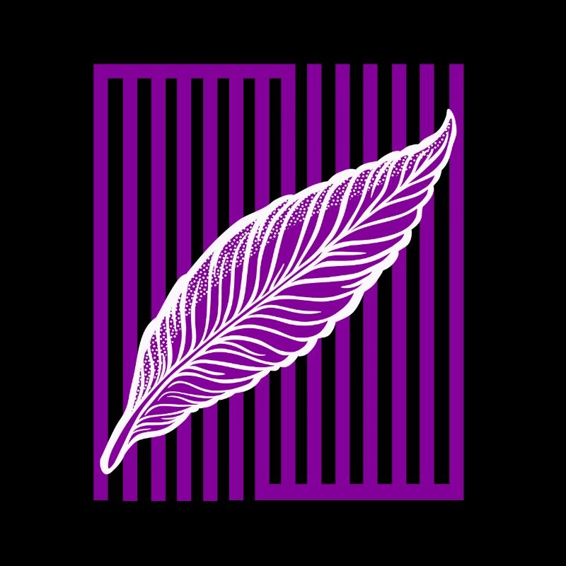 Feather on vertical bar