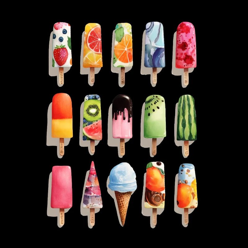 Saveurs de crème glacée colorées