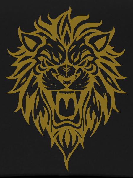 Elegant Lion Head Tribal Design