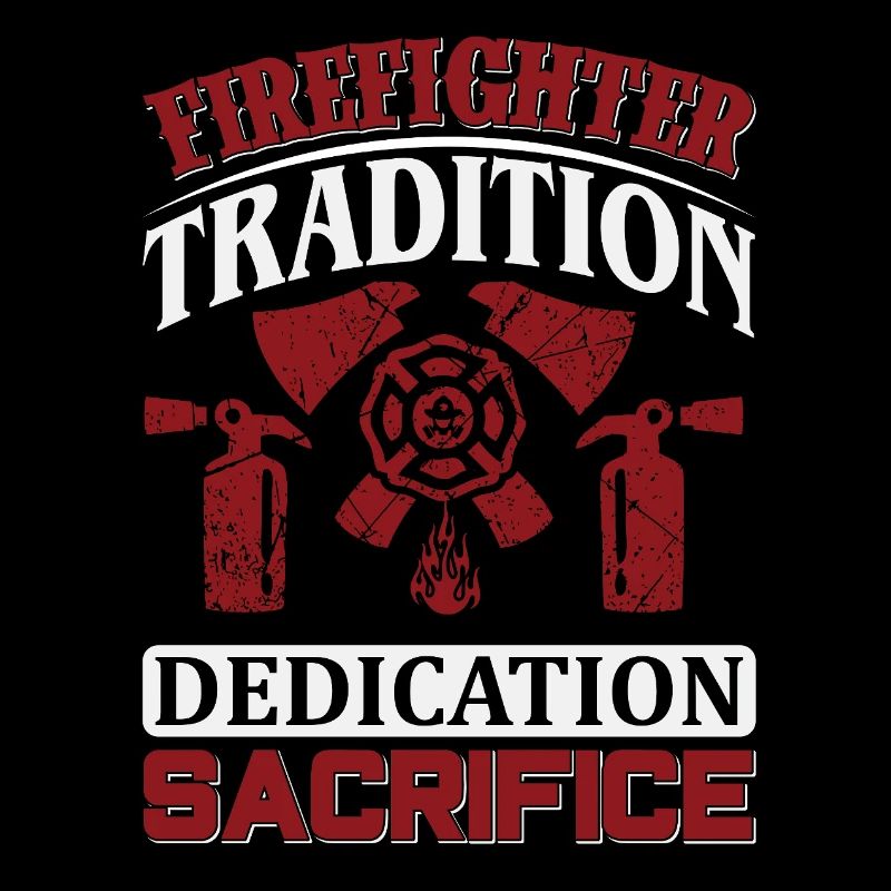 Fire brigade tradition with helmet and fire extinguisher