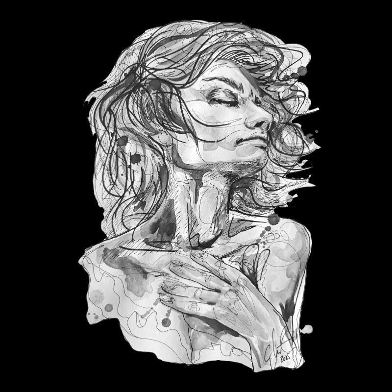 Air black and white drawing carographic