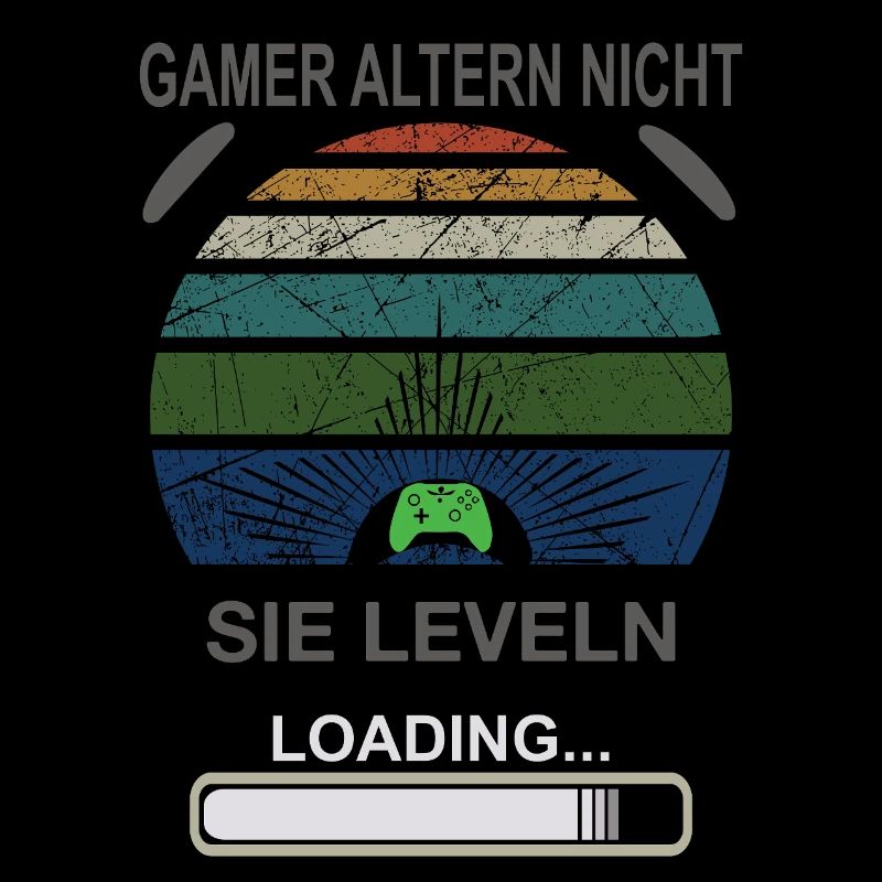 Gamer Leveling Loading Retro Sunburst