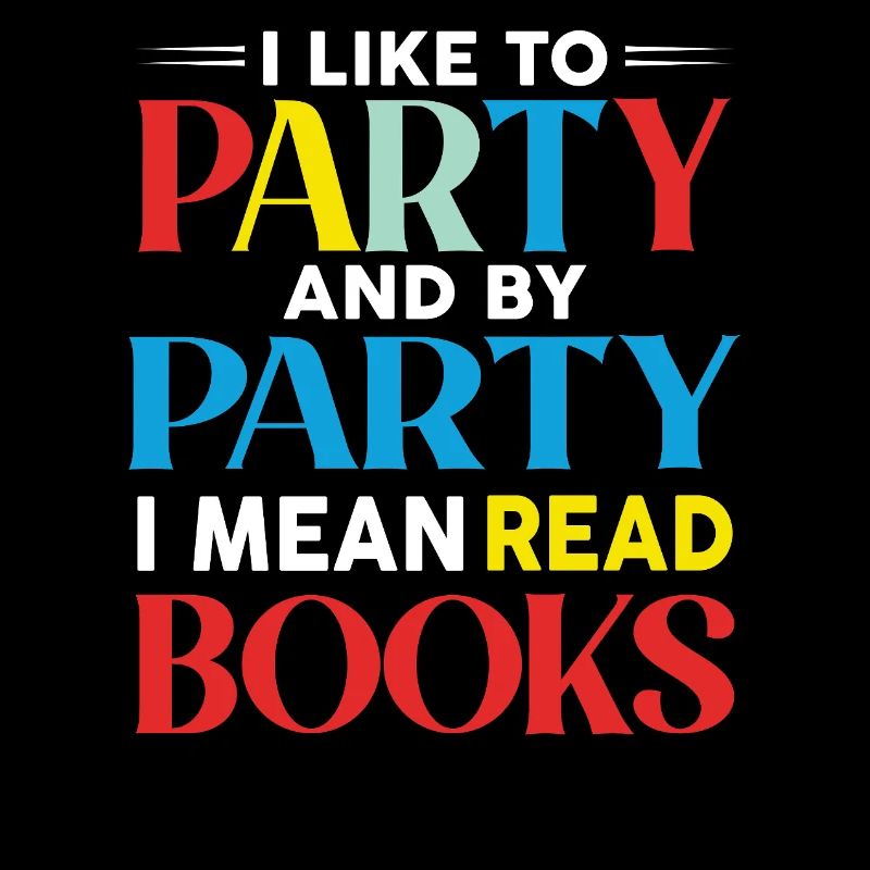 Bunte Leseparty Typo Design