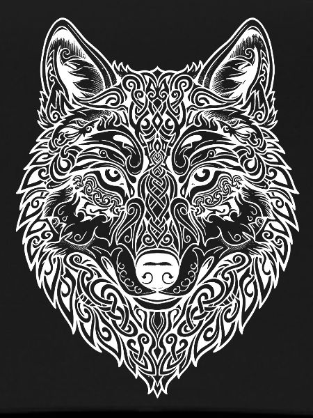 Wolf Head Tribal Ornament