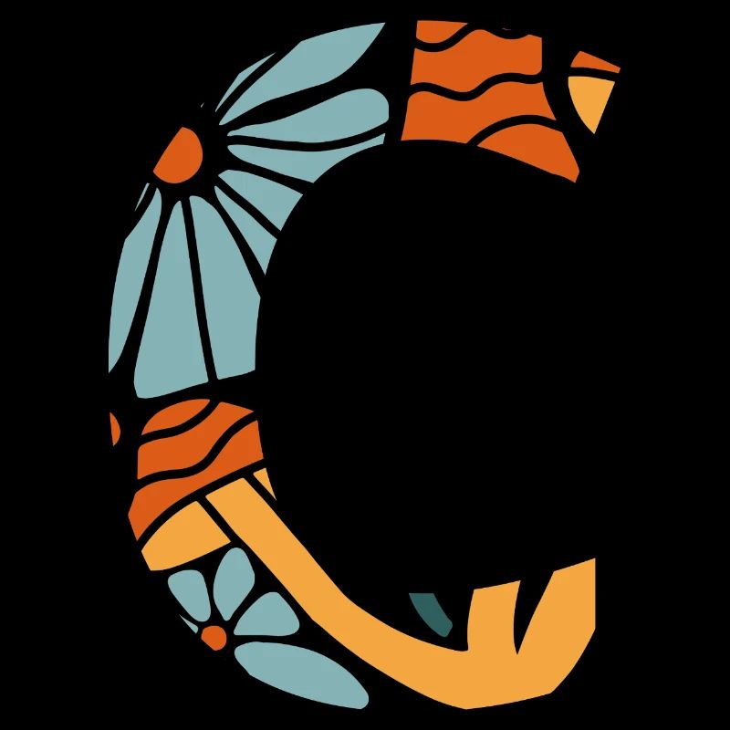 Buchstabe c groovy Blumen Geschenkidee