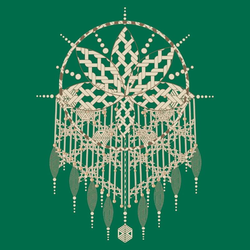 Macramé pendant with ornate knot patterns