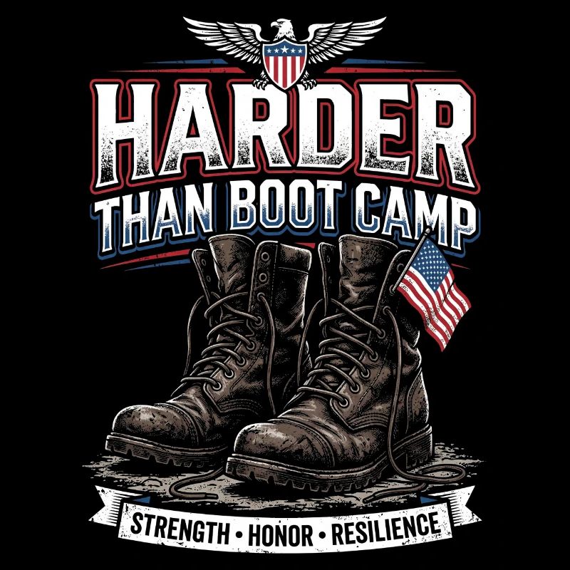 Army Mama Harder Than Boot Camp Boots