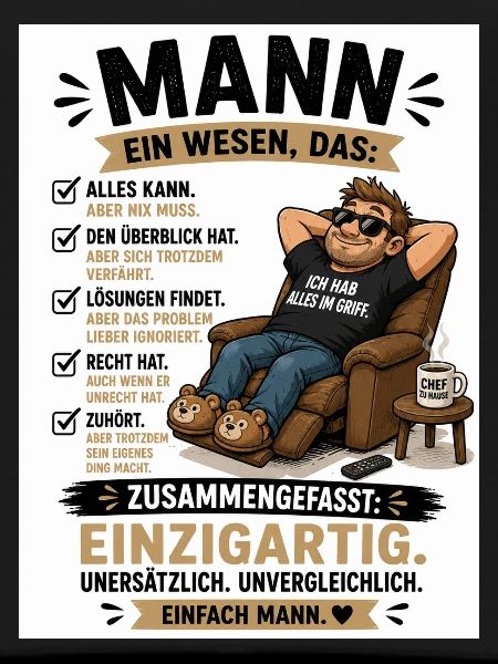 Mann: Einzigartig, unverwechselbar