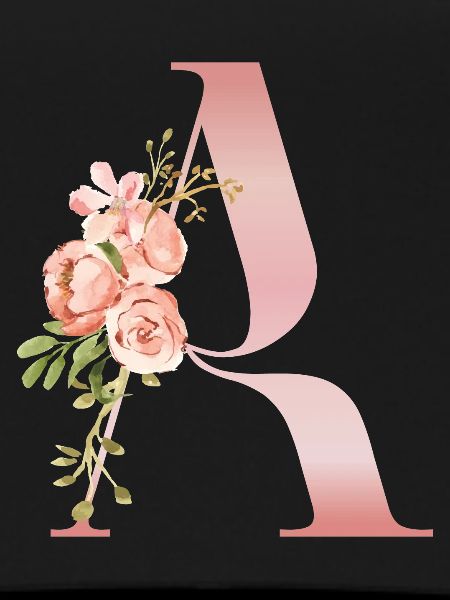 Monogram A Pastel Floral