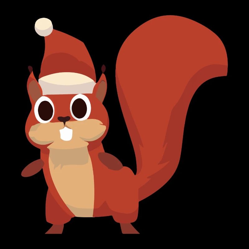Freches Eichhörnchen mit Weihnachtsmütze