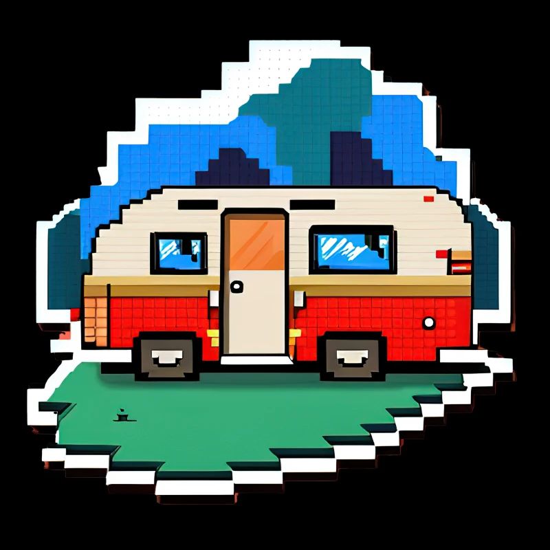 pixel vintage camper