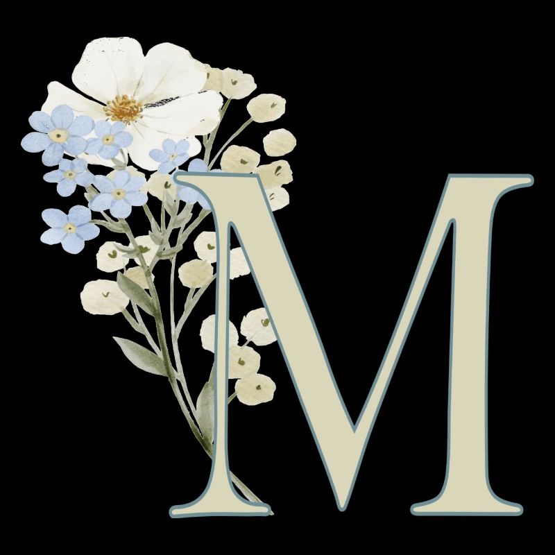 M mit Blumen
