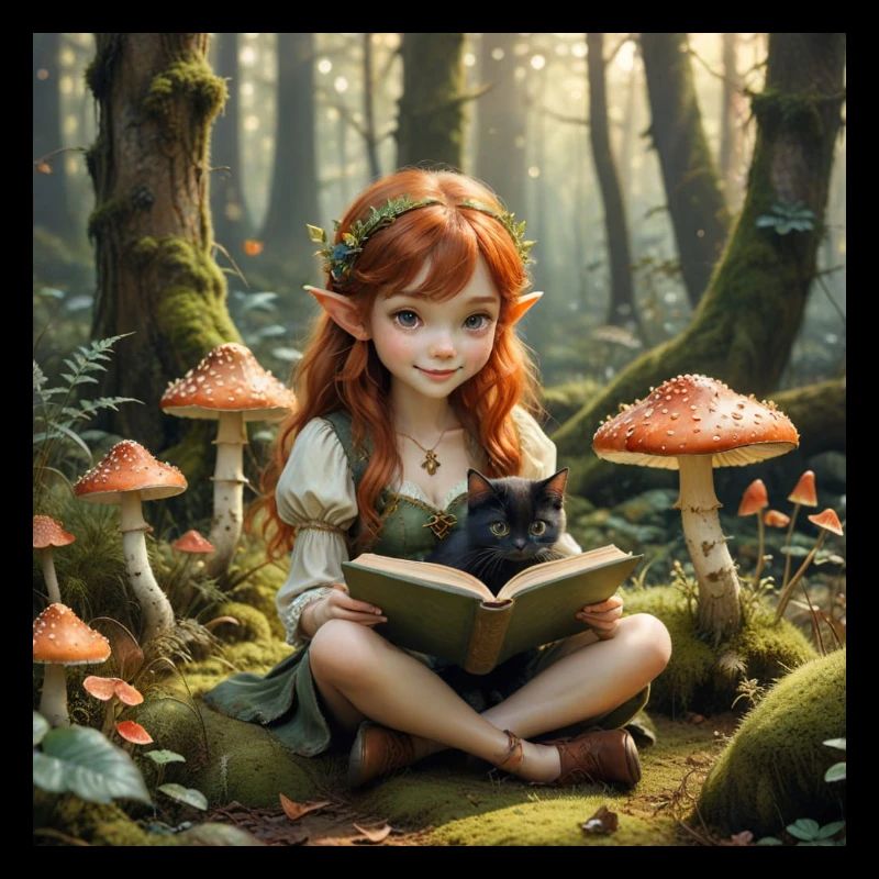Elf with toadstools