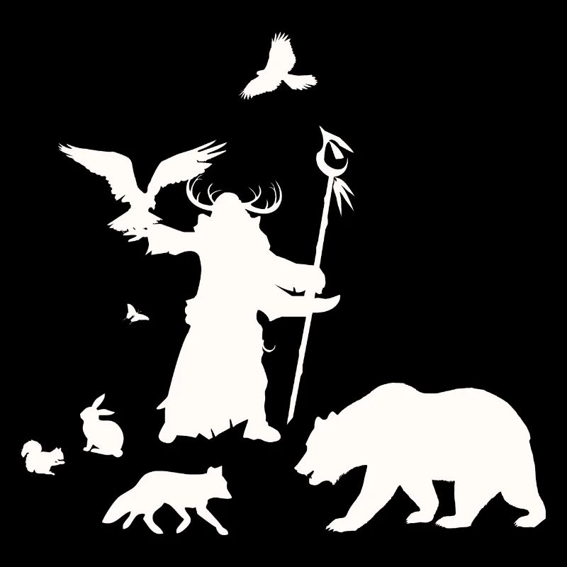 Fantasy Rollenspiel - Druide Silhouetten Design