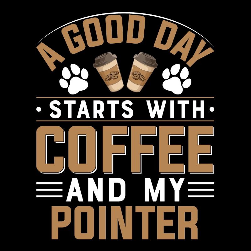 Pointer Hund Kaffee Trinken Hundebesitzer Koffein
