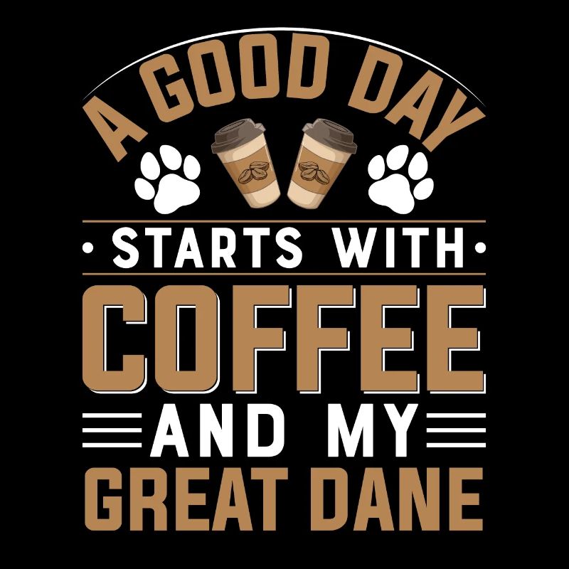 Great Dane Dog Coffee Drinking Caffeine Paw