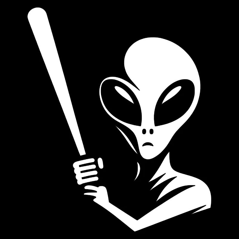 Alien joueur de baseball Silhouette minimaliste