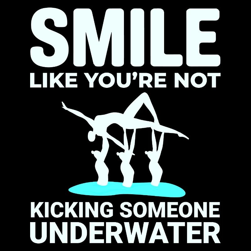 Synchronized Swimming Kicking Underwater Smile