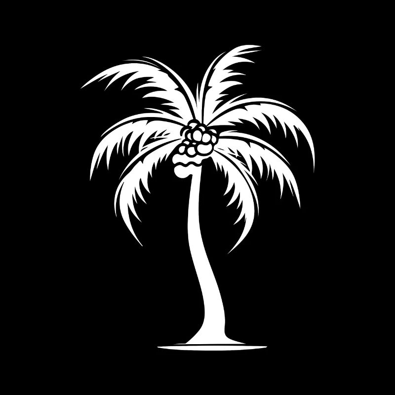 Palm tree holiday symbol silhouette