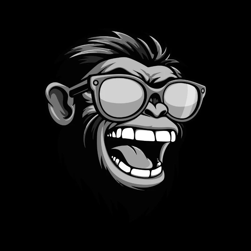 Monkey Head Portrait Funny