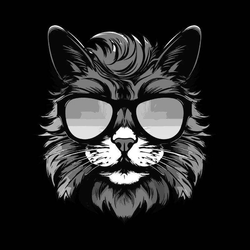 Portrait Tête de Chat Cool