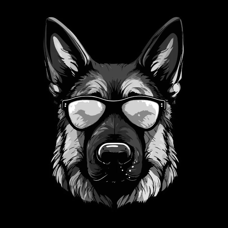 German Shepherd Dog Head Portrait Cool