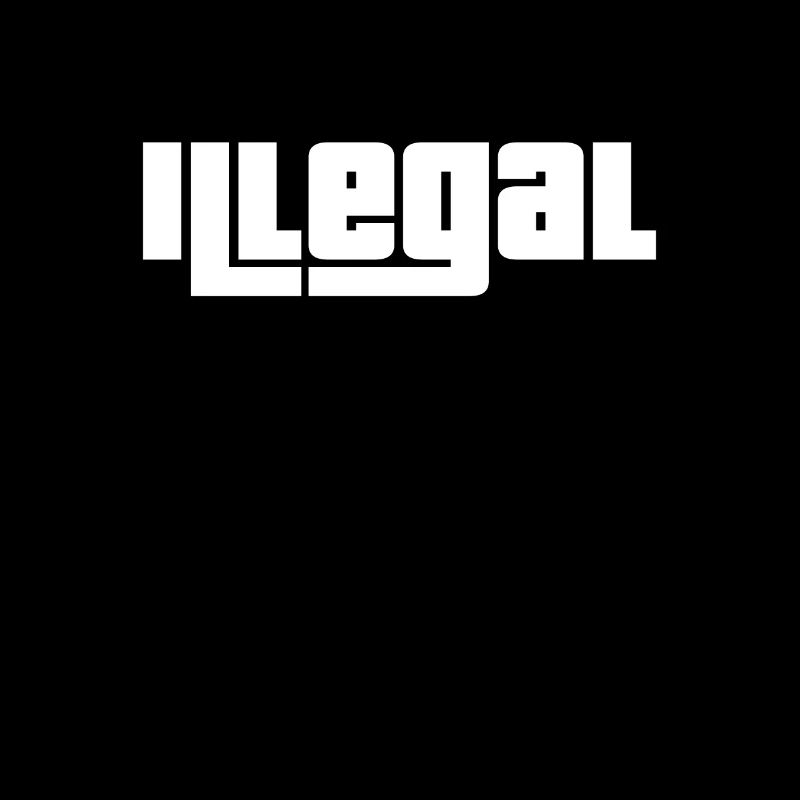 Illegal Blockschrift Design in Weiß