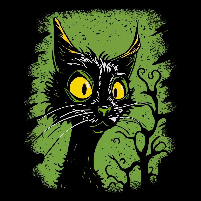 Chat de dessin animé vintage surpris