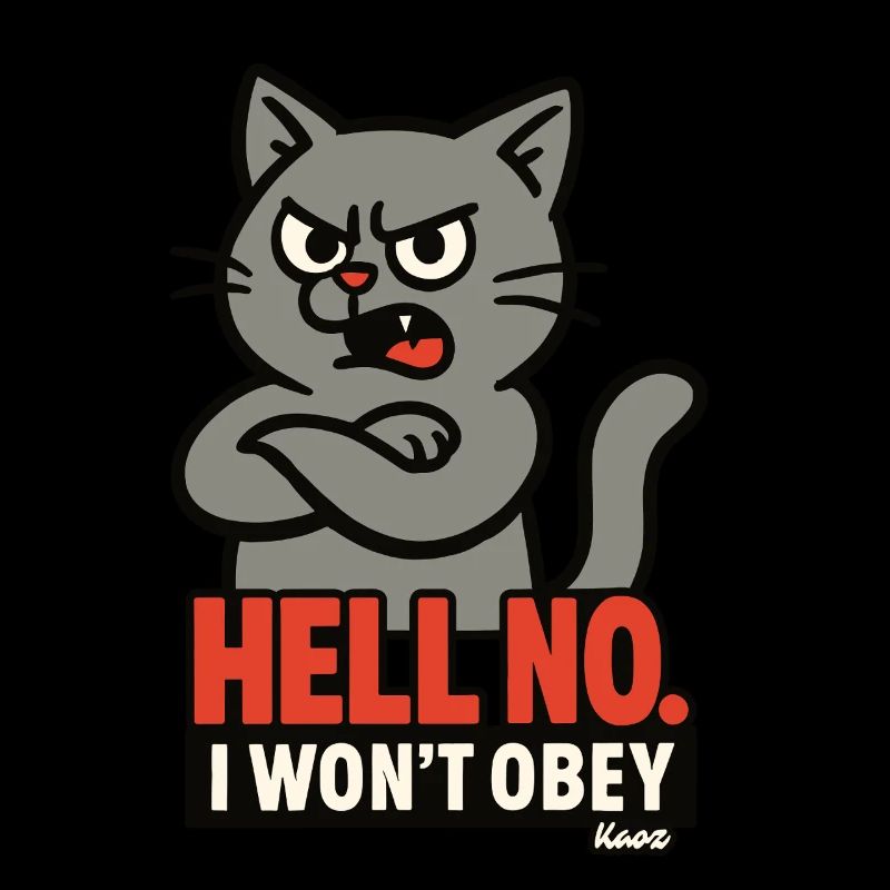 Chat rebelle : je n’obéirai pas