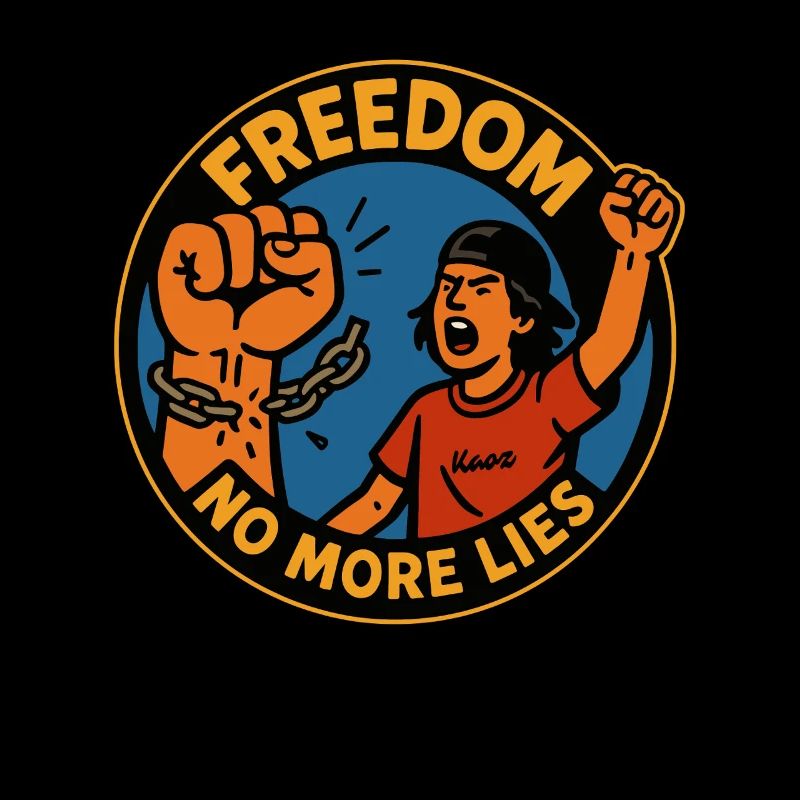 Freedom protest with broken chain