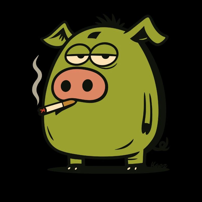 Grünes Comic Schwein